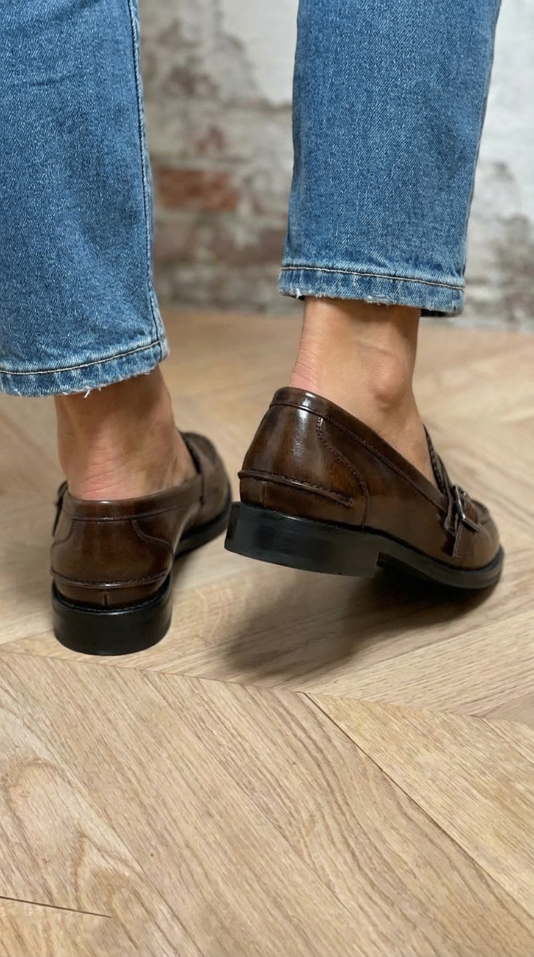 Klassieke mocassin met dubbele gesp