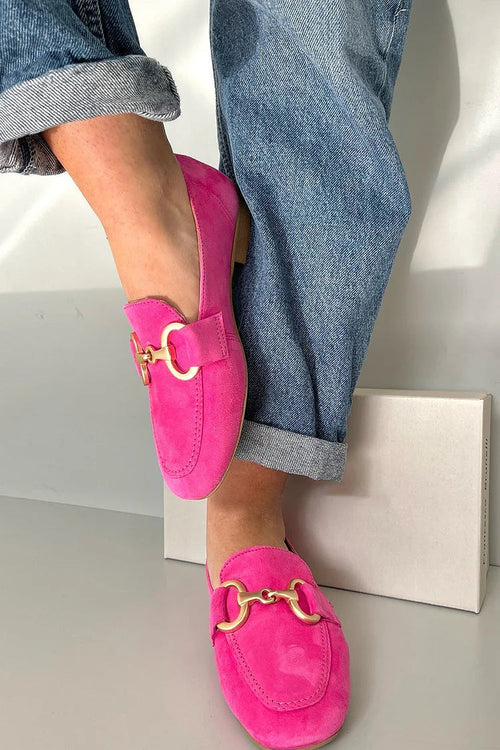 Elegante mocassin met metalen detail