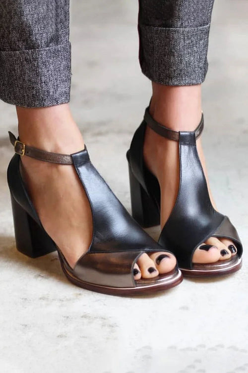 Elegante sandalen met lage hak