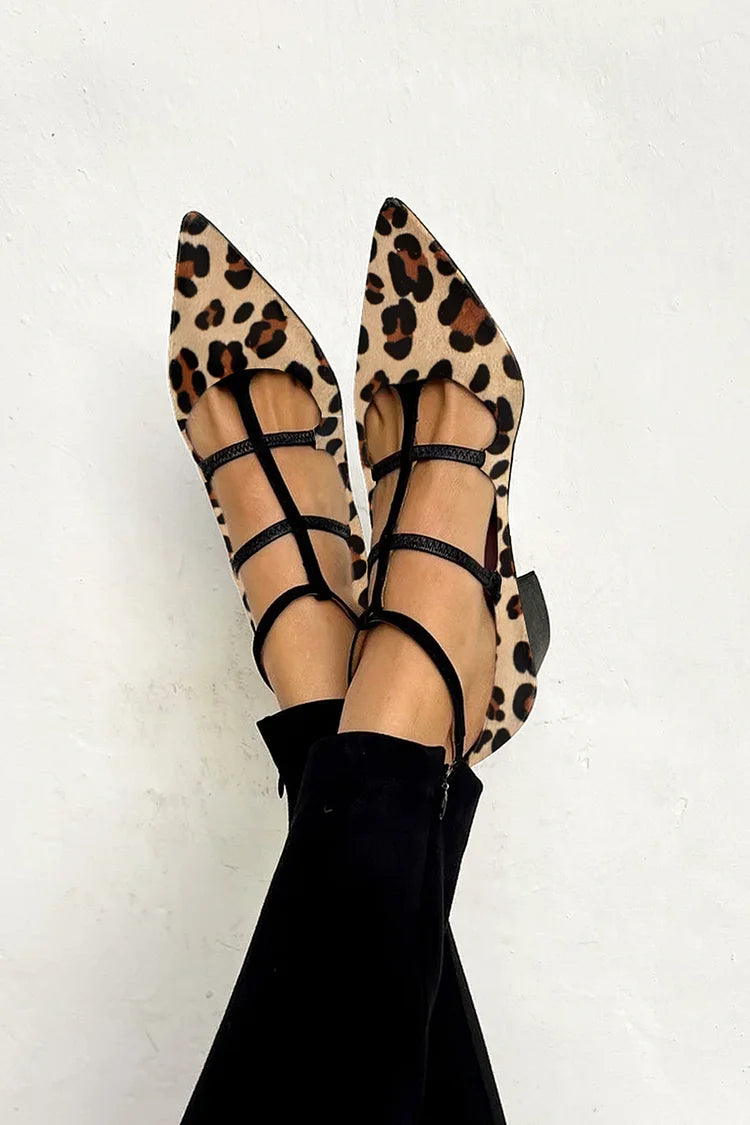 Ballerina Schoenen Dierenprint met Riempjes
