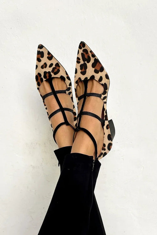 Ballerina Schoenen Dierenprint met Riempjes