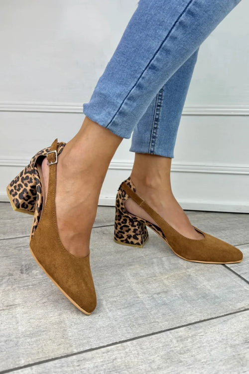 Premium Slingback Pumps met Leopard Hak