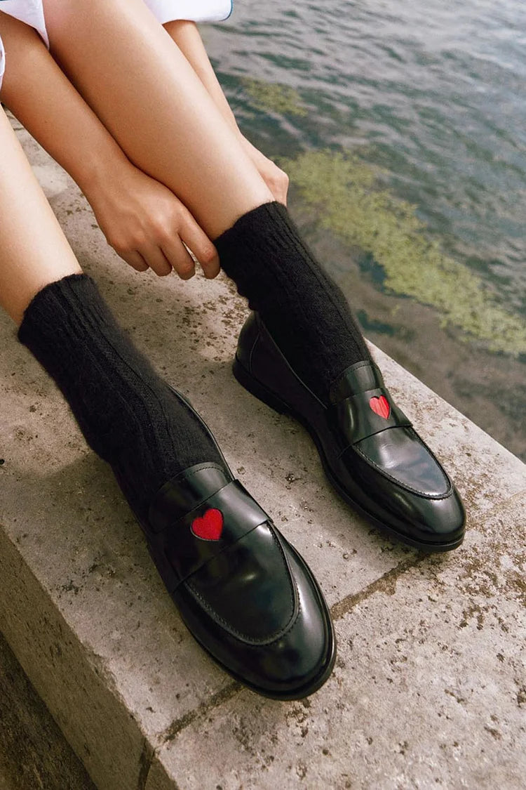 Klassieke mocassin met hartdetail