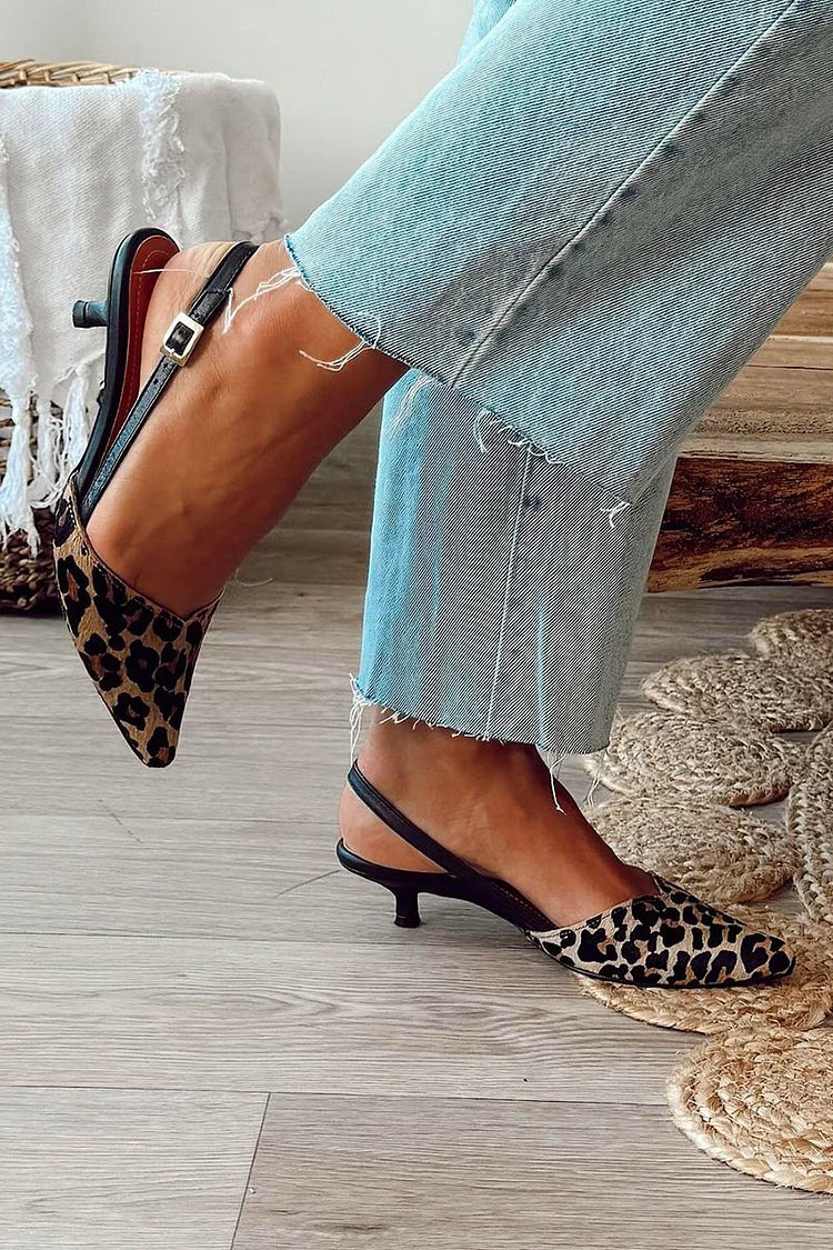 Stijlvolle Slingback Luipaardprint