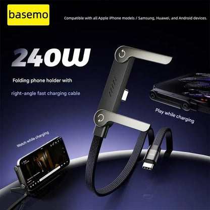 Snellaadkabel met Telefoonhouder 240W Ultra-Fast