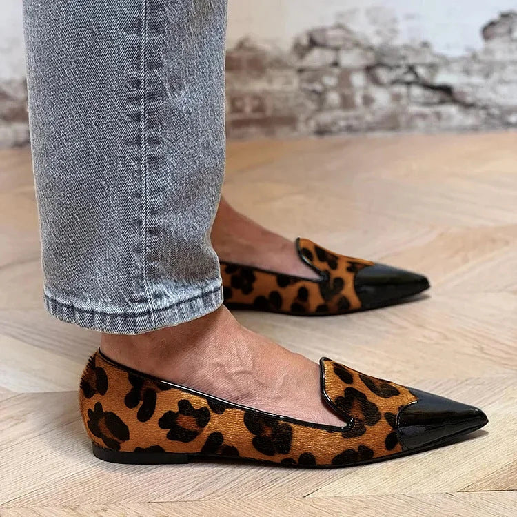 Verfijnde animalprint ballerina's