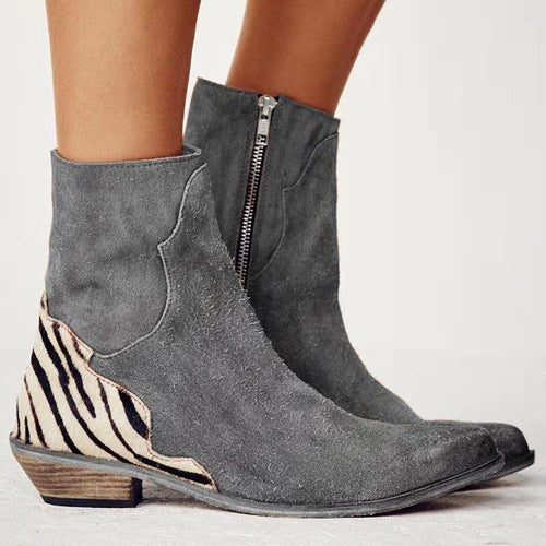 Wild Country grijze enkellaarzen met animalprint details